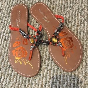 Orange embellished Flip-flop NWT